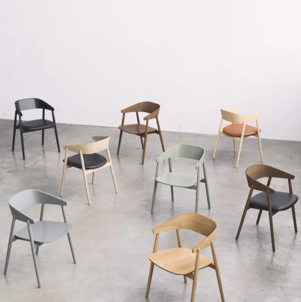 Andersen Furniture AC2 Stol Grå Bøg Sort PU Læder