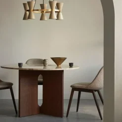 Audo Copenhagen Androgyne Dining Table Smoked Oak / Kunis Breccia Sand