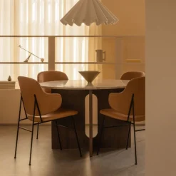 Audo Copenhagen Androgyne Dining Table Smoked Oak / Kunis Breccia Sand