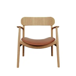 Bent Hansen Asger Loungestol Eg/Lys Olie Cognac Zenso 2 Læder