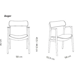 Bent Hansen Asger Spisebordsstol Sortlakeret Eg