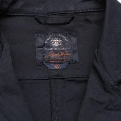 Blue De Génes Gabbiano Dobby Blazer Dark Navy