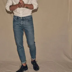 Blue De Gênes Vinci Pala Used Jeans Blue Denim