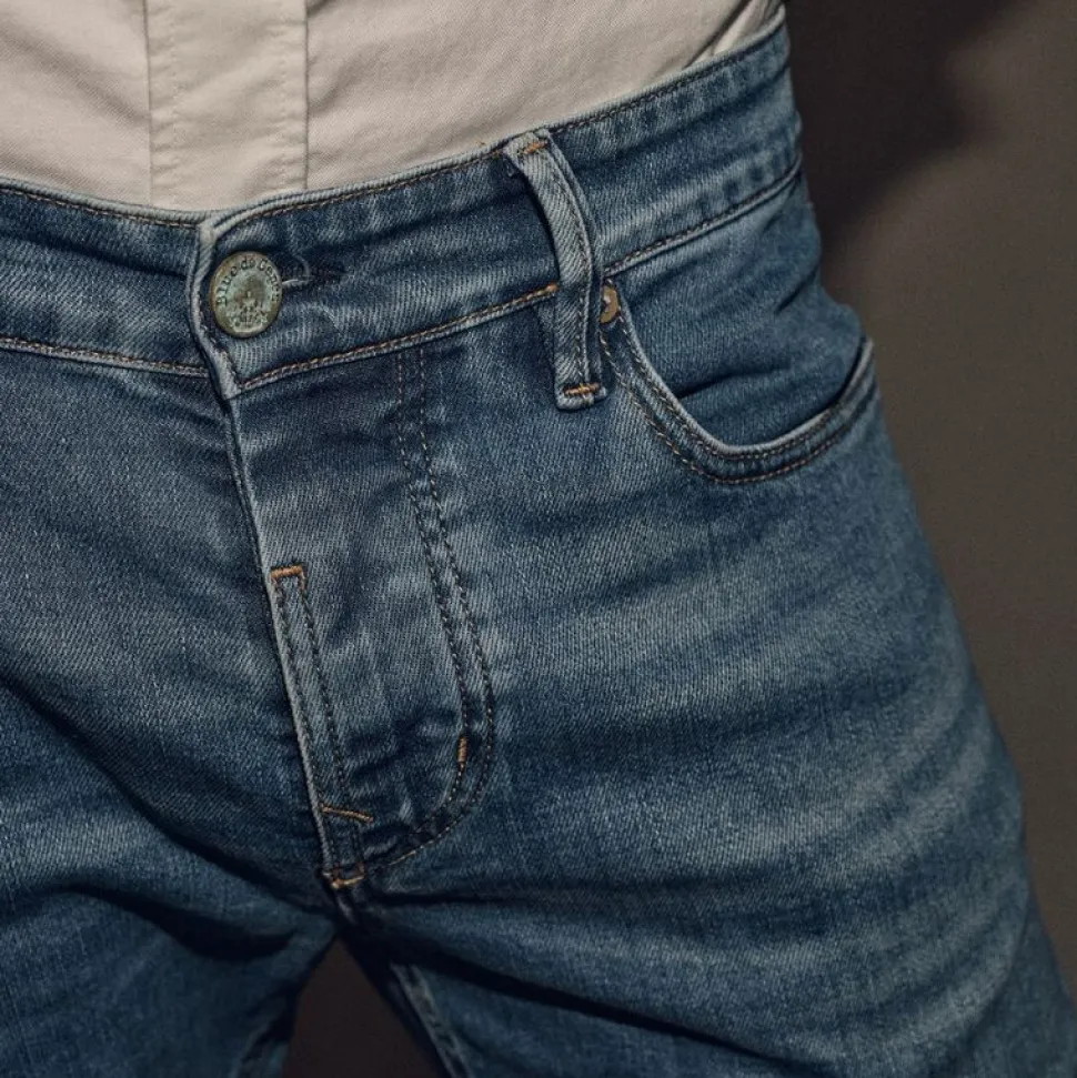 Blue De Gênes Vinci Pala Used Jeans Blue Denim