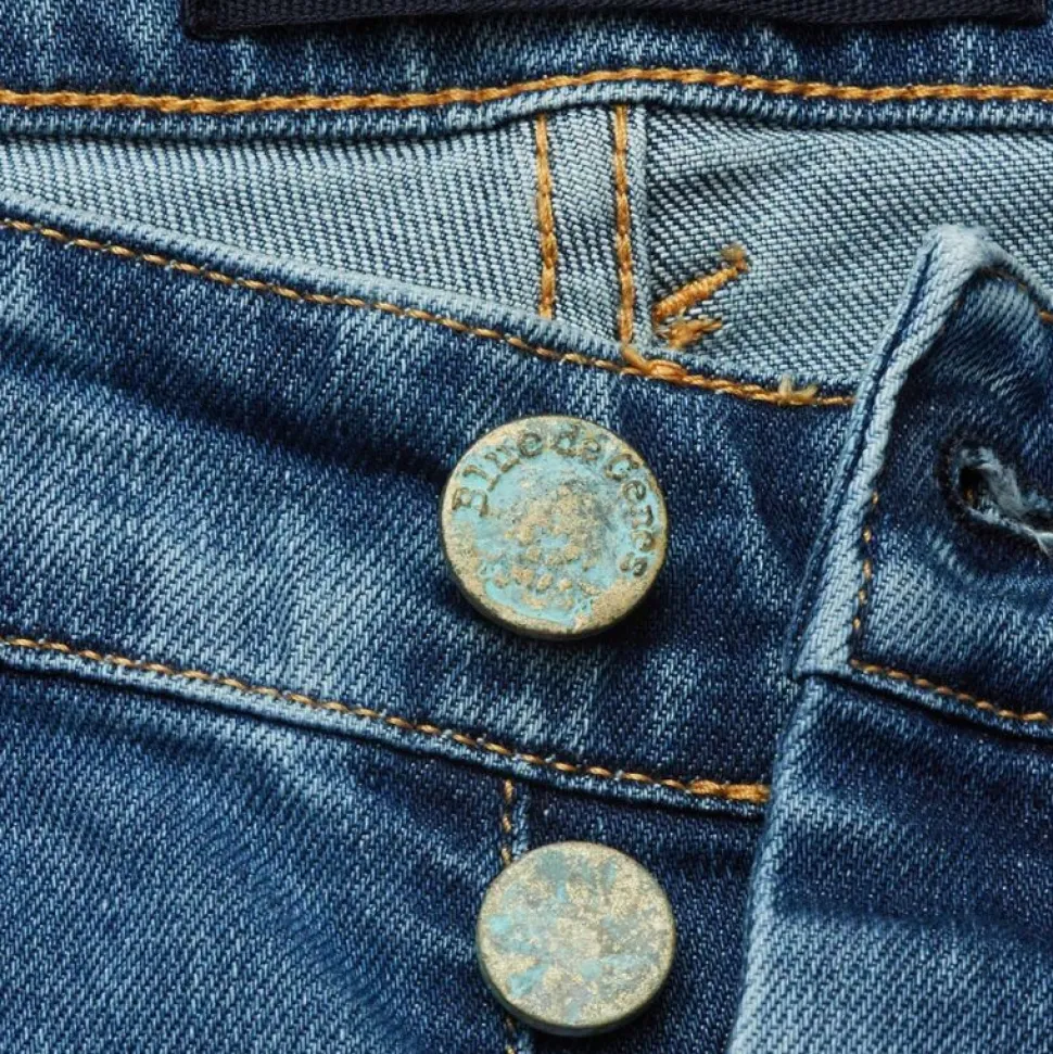 Blue De Gênes Vinci Pala Used Jeans Blue Denim