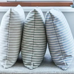 Compliments Outdoor Fine Stripe Cushion Dusty Blue 40x60 cm