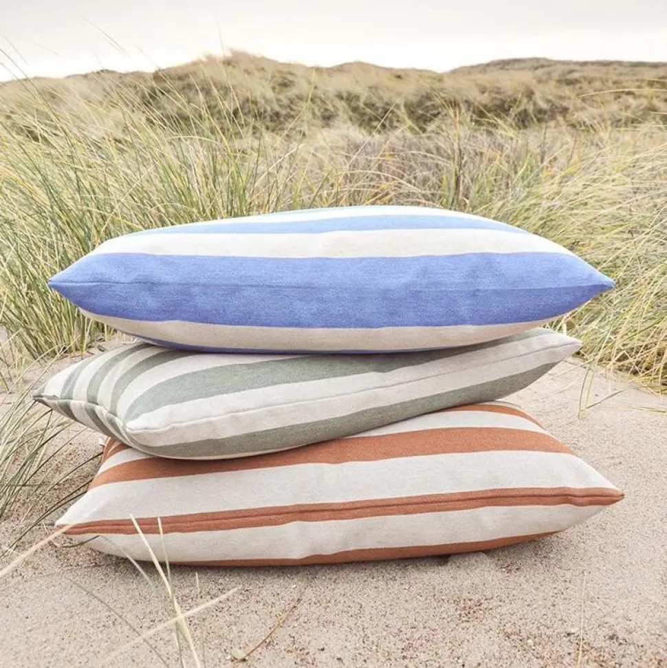 Compliments Outdoor Stripe Cushion Blue 45x45 cm