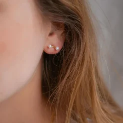 Enamel Copenhagen Earrings 2 Pearls Gold-Plated