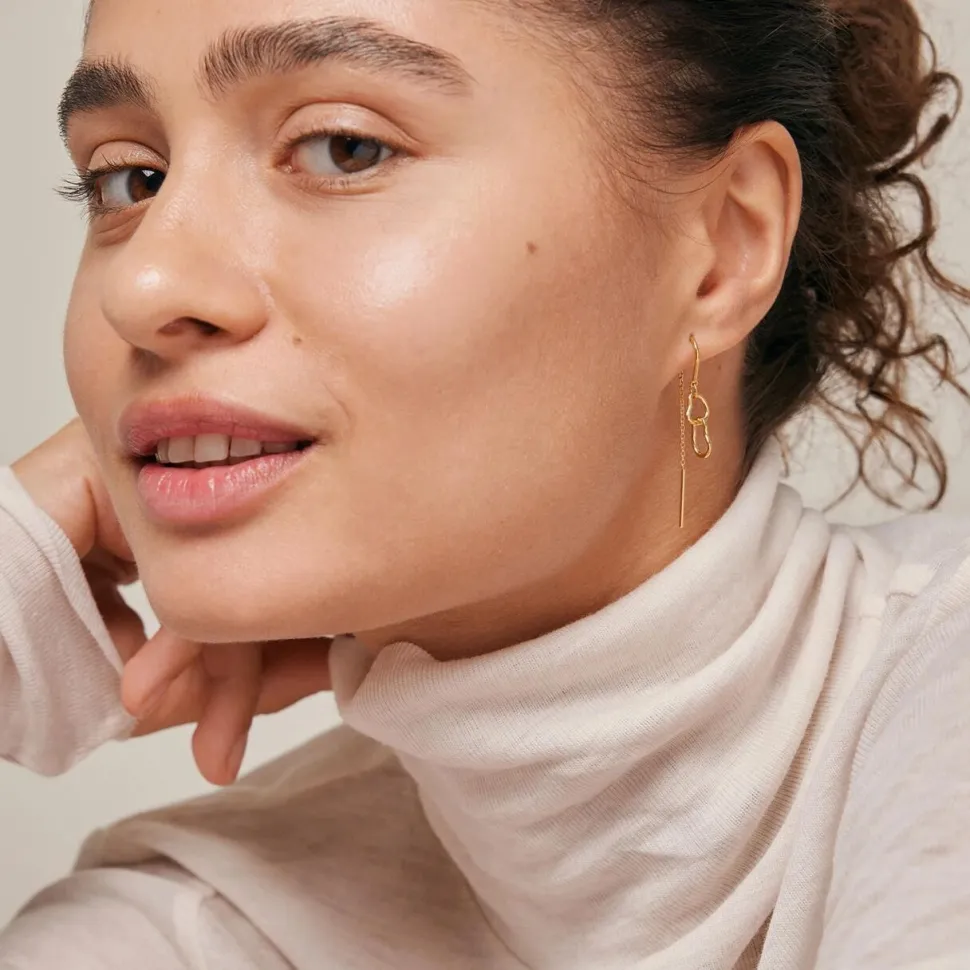 Enamel Copenhagen Earrings Organic Double Circle Gold-Plated