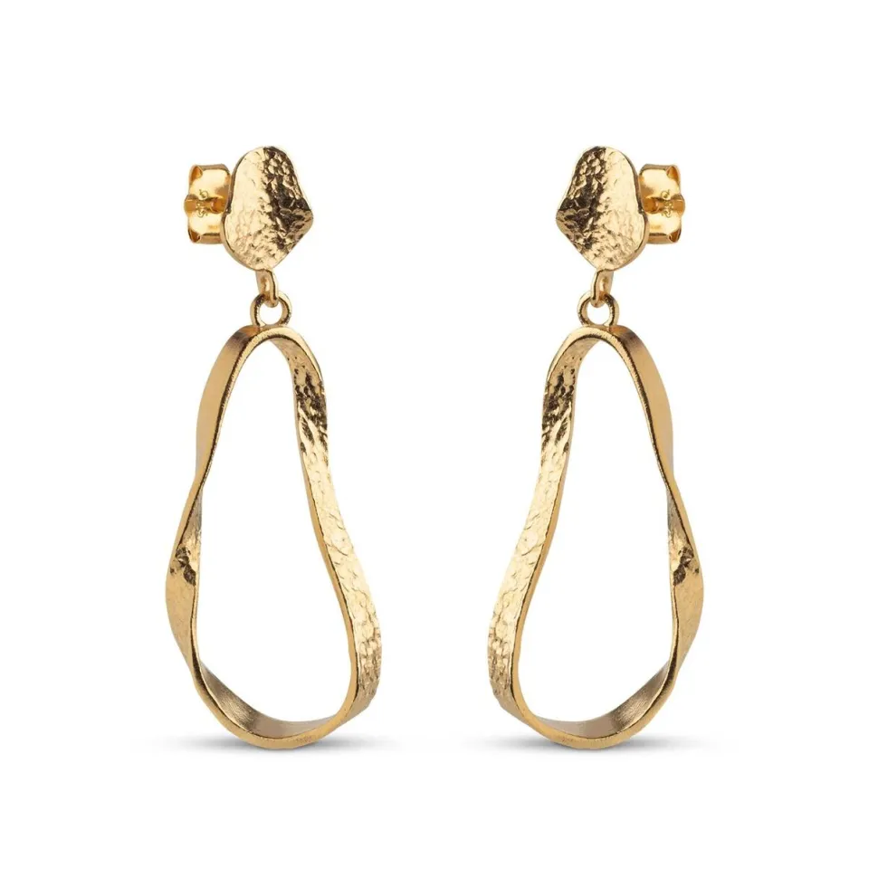 Enamel Copenhagen Earrings Aloma Small Gold-Plated