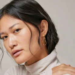 Enamel Copenhagen Earrings Aloma Small Gold-Plated