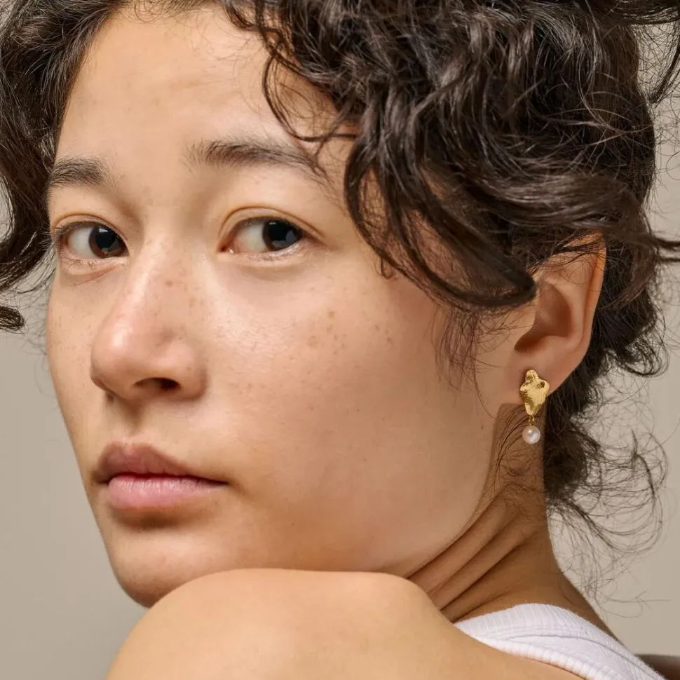 Enamel Copenhagen Earrings Caia Small Gold-Plated