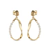 Enamel Copenhagen Earrings Aloma Pearl Small Gold-Plated