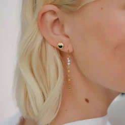 Enamel Copenhagen Earrings Yin Yang Chain Gold-Plated