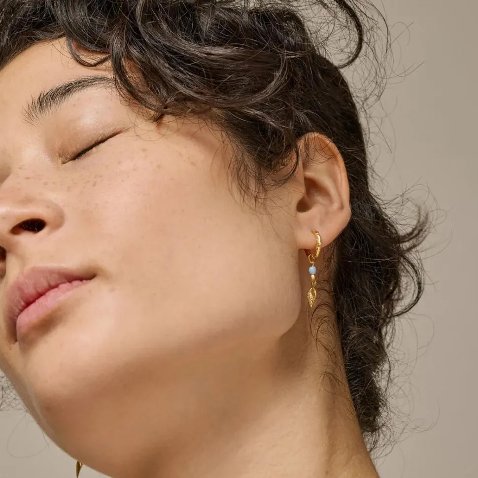 Enamel Copenhagen Hoops Moa Steel Blue Gold-Plated