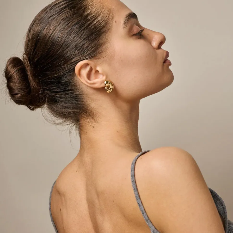 Enamel Copenhagen Studs Carya Gold-Plated