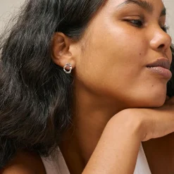 Enamel Copenhagen Studs Daphne Silver