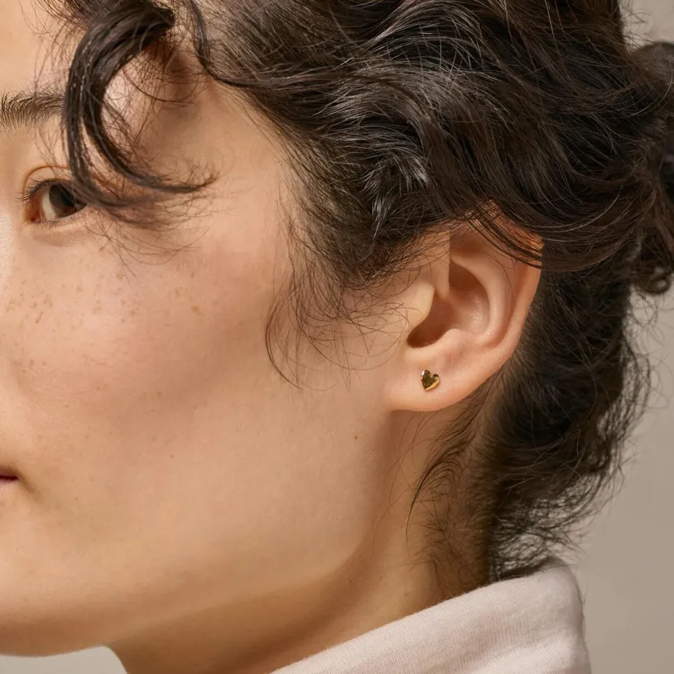 Enamel Copenhagen Studs Heart Gold-Plated