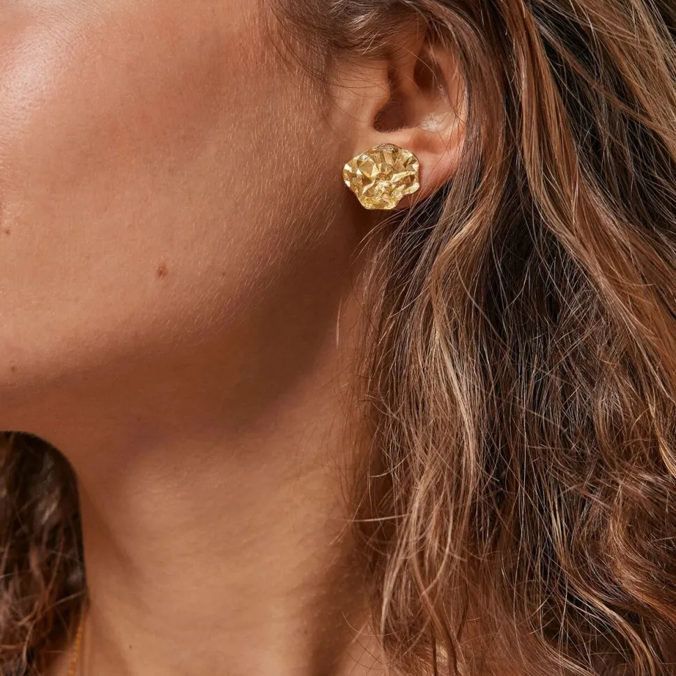 Enamel Copenhagen Studs Windy Gold-Plated