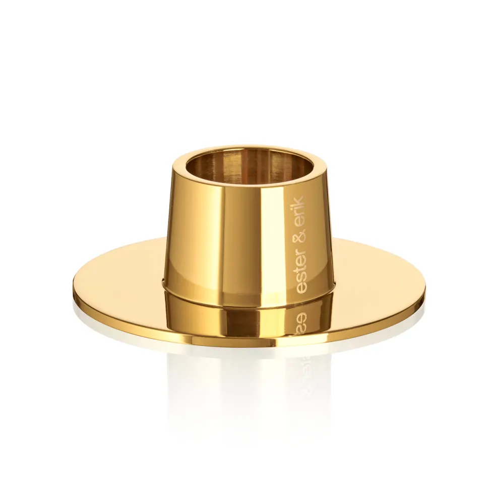 Ester & Erik Lysestage Blank Guld Mellem