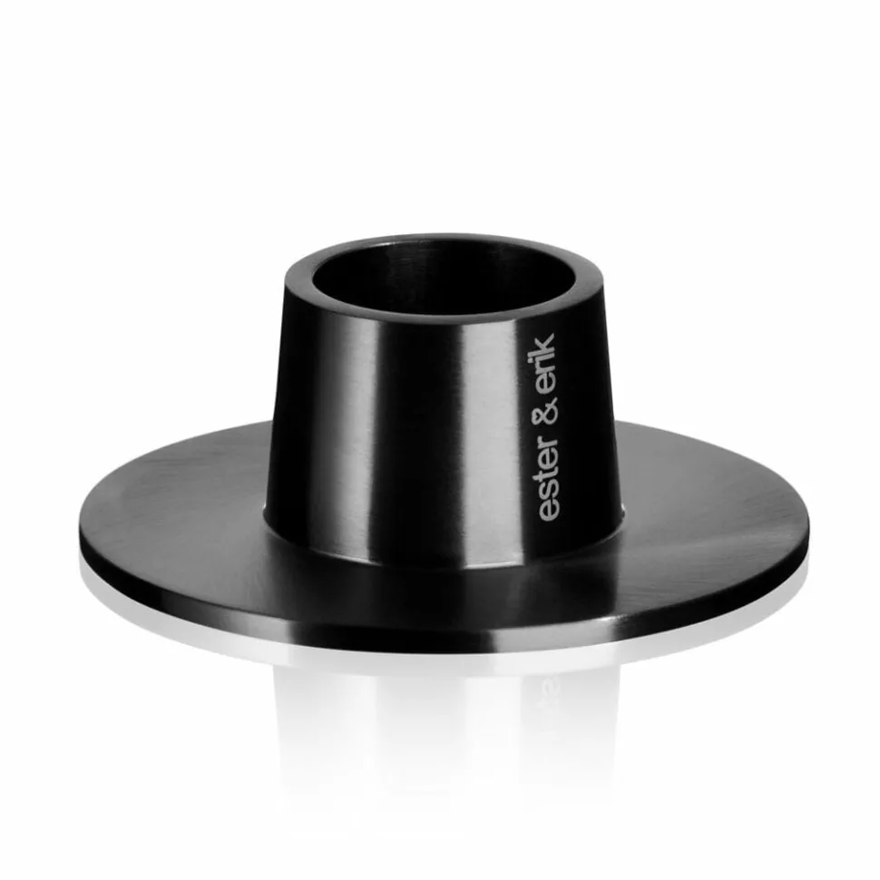 Ester & Erik Lysestage Børstet Sort Mellem