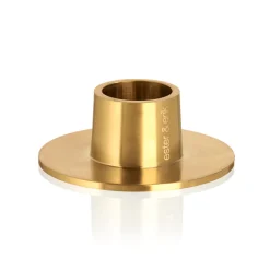 Ester & Erik Lysestage Børstet Guld Mellem