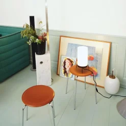 Fritz Hansen 3170 Dot Walnut Leather