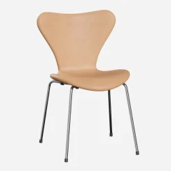 Fritz Hansen 3107 Serie 7 Fuldpolstret Natural Læder