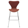 Fritz Hansen Serie 7 Høj Barstol Fuldpolstret Læder