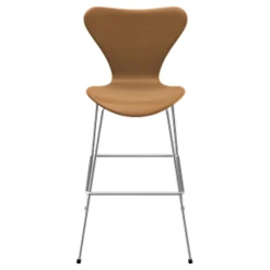 Fritz Hansen Serie 7 Høj Barstol Fuldpolstret Læder