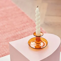 HAY Flare Candleholder Amber