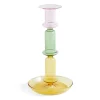 HAY Flare Rainbow Candleholder Pink/Green/Yellow