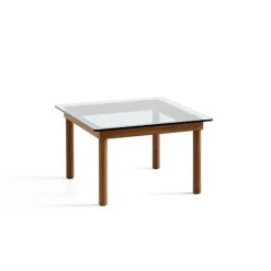 Hay Kofi Sofabord 60 x 60 Lakeret Valnød & Klar Glas
