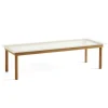Hay Kofi Sofabord 140 x 50 Oak & Clear Reeded Glass