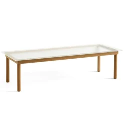 Hay Kofi Sofabord 140 x 50 Oak & Clear Reeded Glass