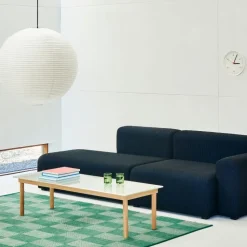 Hay Kofi Sofabord 140 x 50 Oak & Clear Reeded Glass