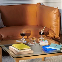 Hay Kofi Sofabord 80 x 80 Oak & Clear Glass