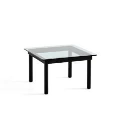 Hay Kofi Sofabord 60 x 60 Sortlakeret Eg & Klar Glas