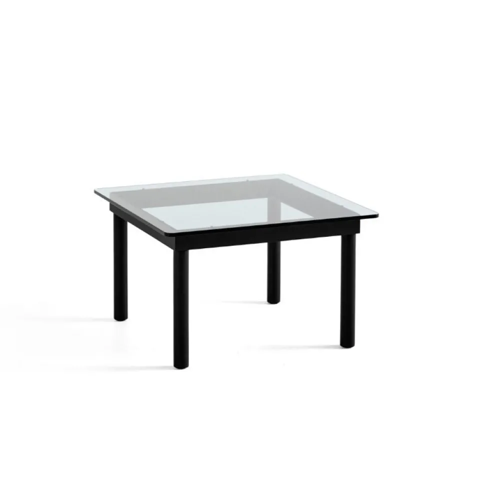 Hay Kofi Sofabord 60 x 60 Sortlakeret Eg & Klar Glas