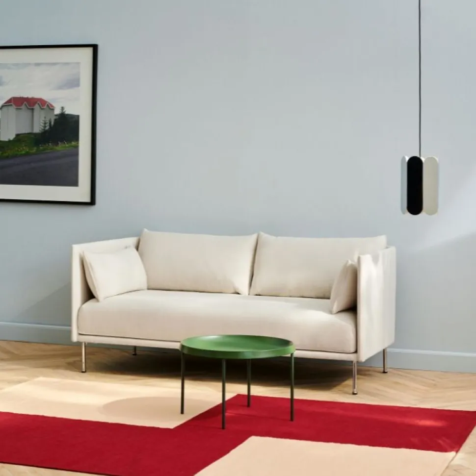 Hay Silhouette 2-Pers. Sofa Stål & Sort Sense Læder