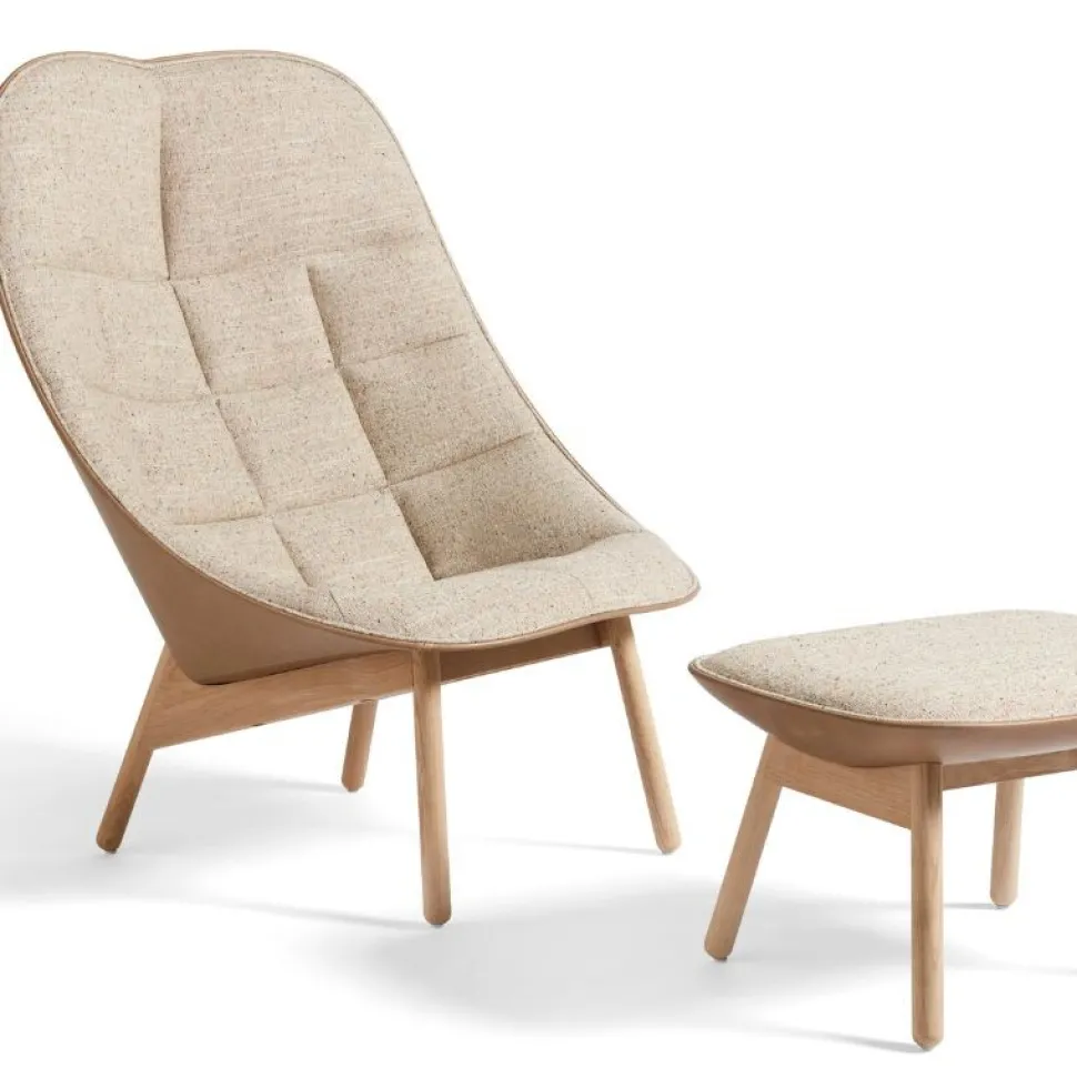 Hay Uchiwa Quilted Loungestol Lakeret Eg & Bolgheri