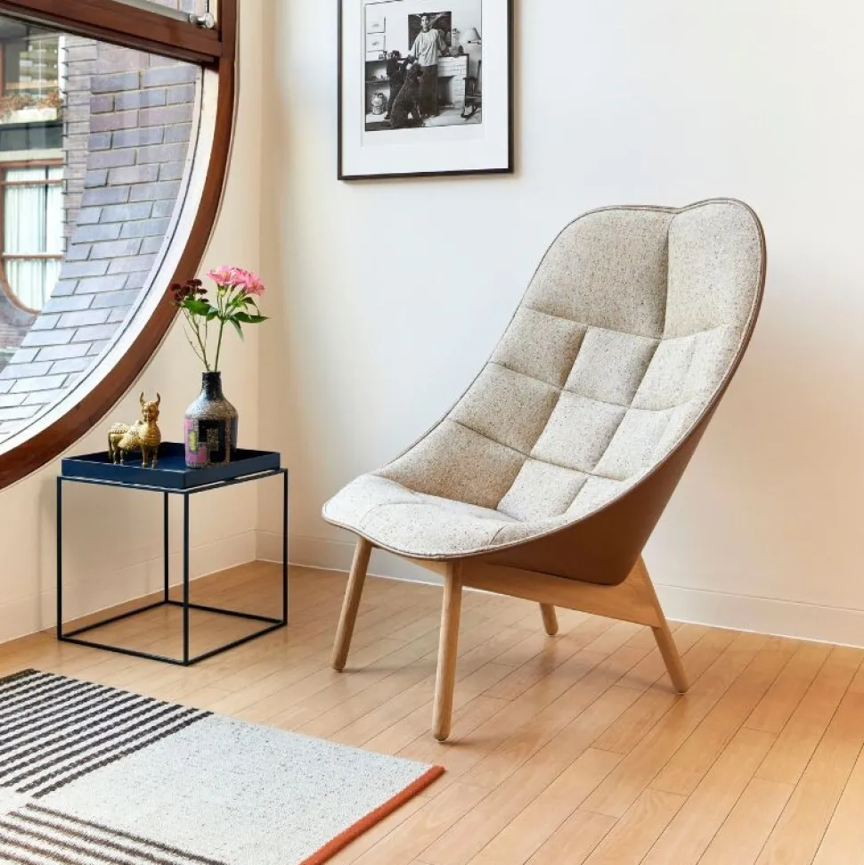 Hay Uchiwa Quilted Loungestol Lakeret Eg & Bolgheri