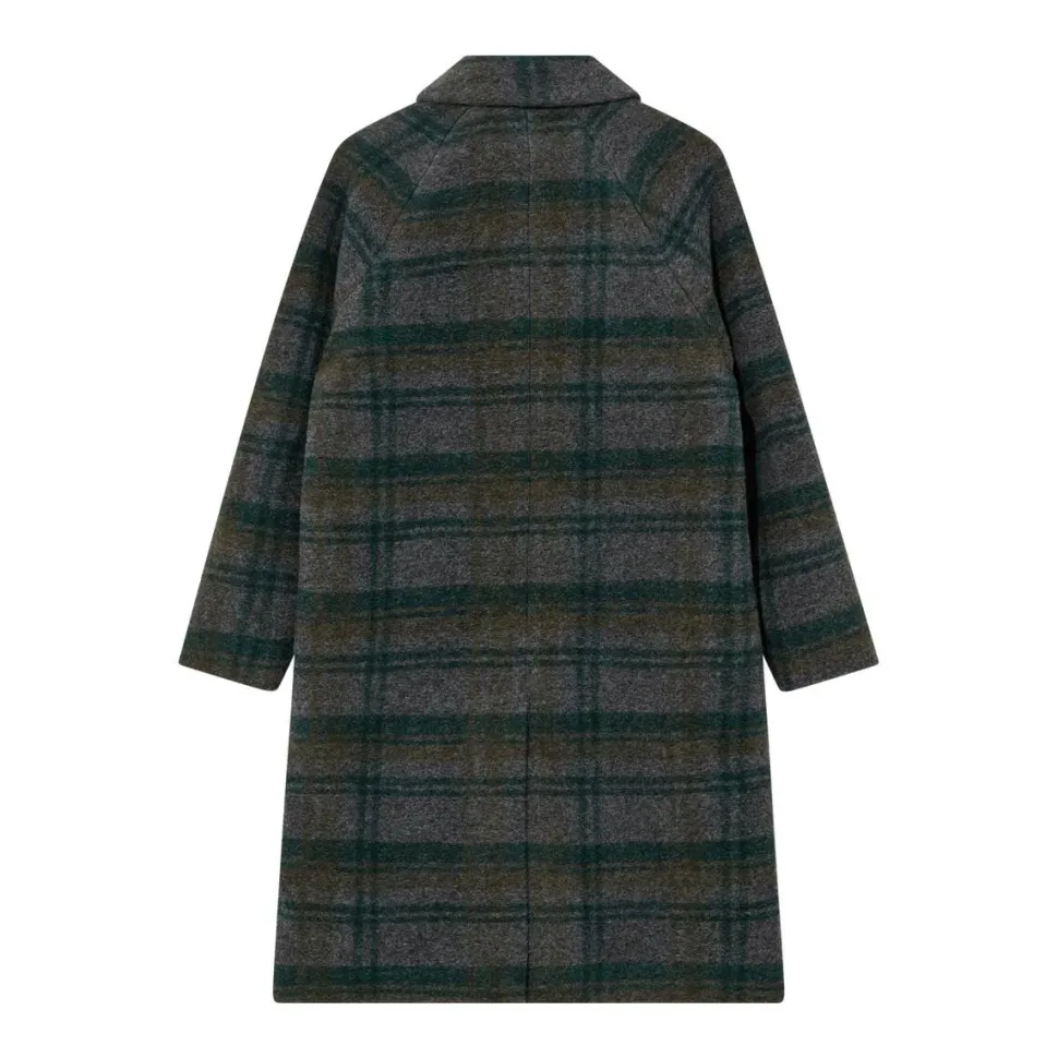 HEYANNO Believe Check Coat Deep Forest