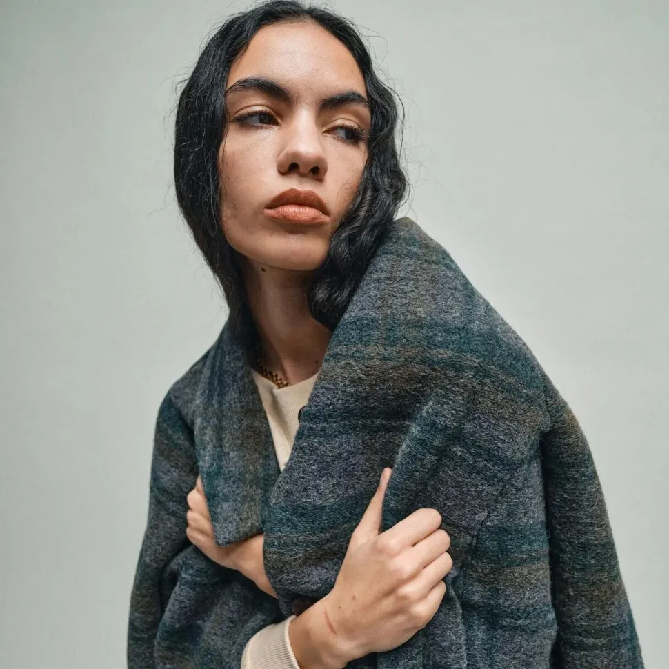 HEYANNO Believe Check Coat Deep Forest