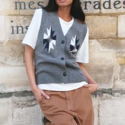 HEYANNO Victory Knit Waistcoat Grey Melange