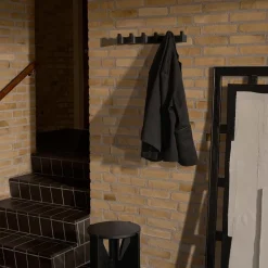 Kristina Dam Studio Column Coat Rack Long Black Lacquered Oak