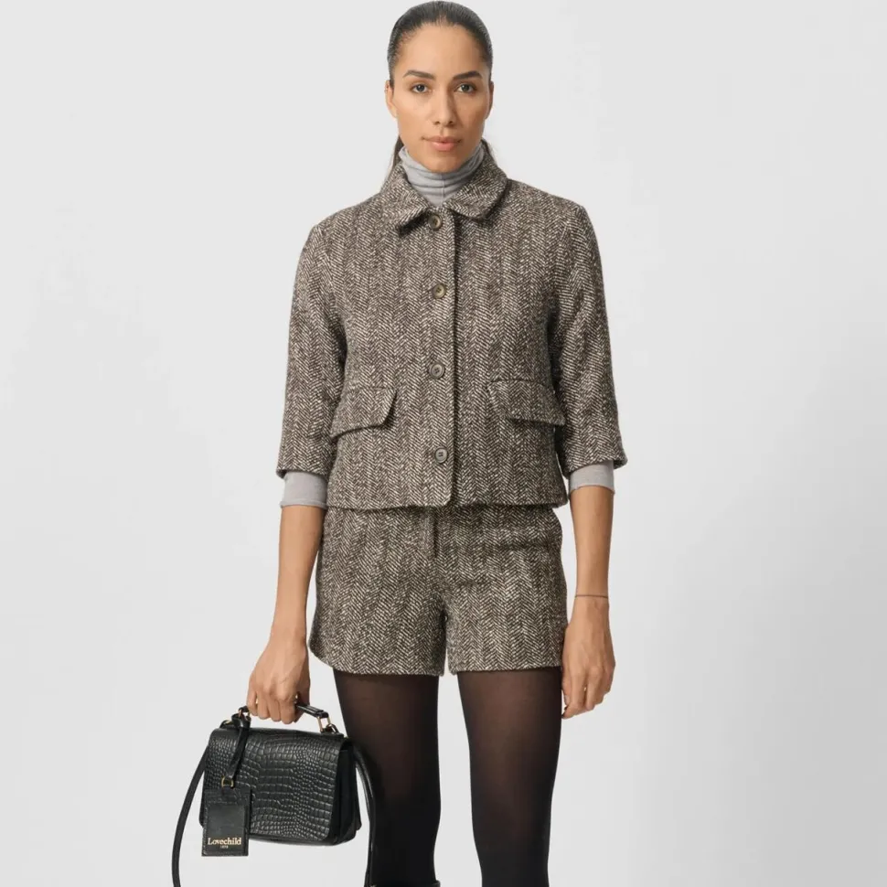 Lovechild 1979 Kimi Shorts Brown Herringbone