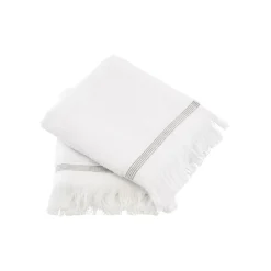 Meraki Towels White & Grey Stripes 40x60 cm