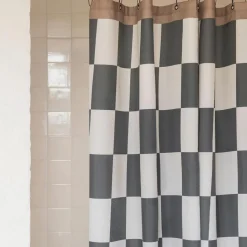 Mette Ditmer Retro Shower Curtain Dark Grey