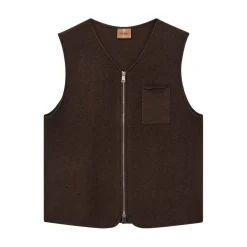 Mos Mosh Gallery Cess Ryan Boil Vest Chocolate Brown